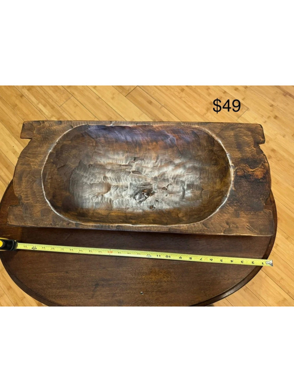 Hand scraped dough bowl